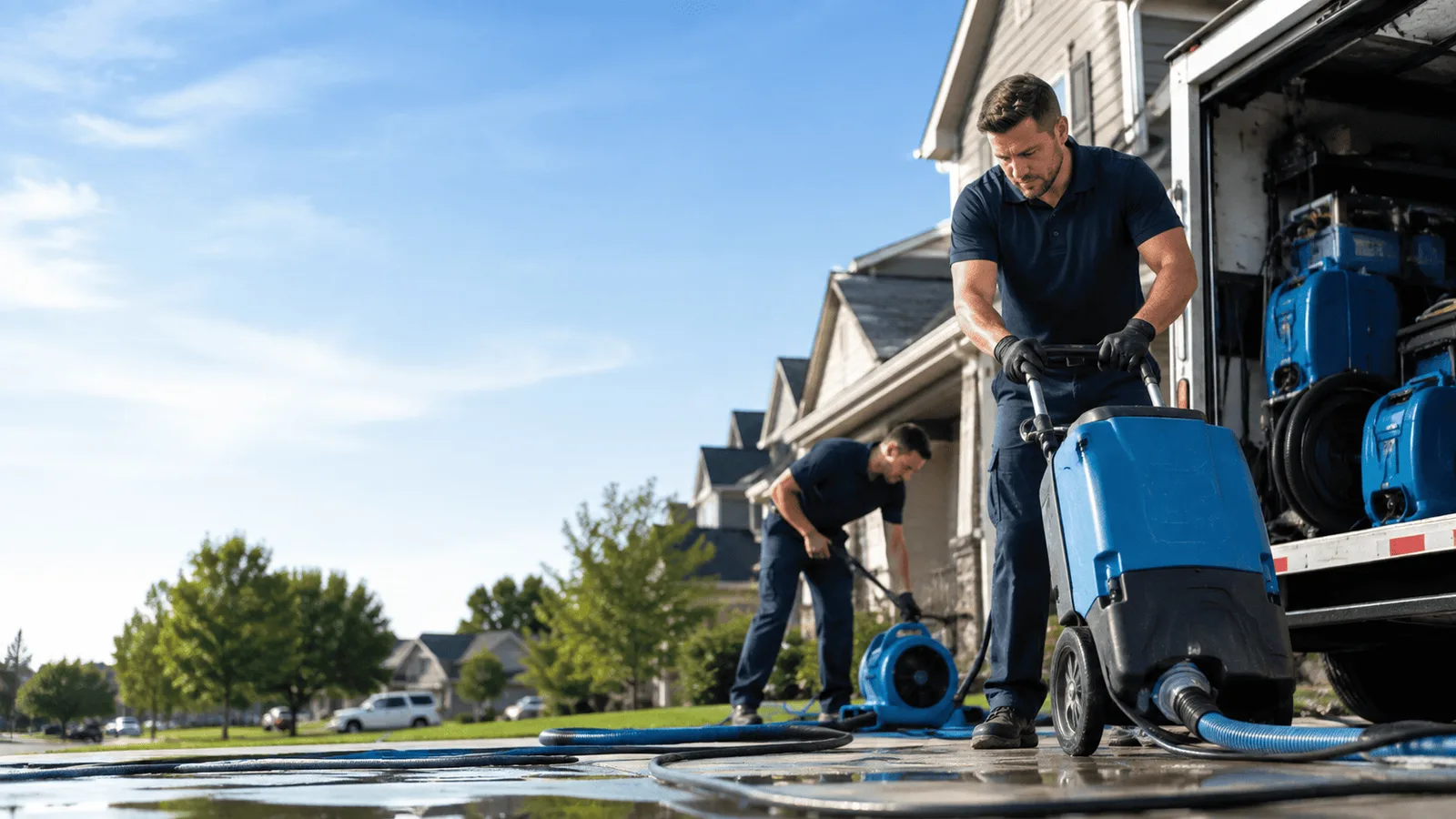 Dehumidification being performed in Farmersville, IL